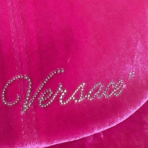 NWT VERY VERSACE VELVET PINK 59 SLIP-ON ADJUSTABLE BASEBALL CAP MADE IN ITALY - Picture 6 of 15